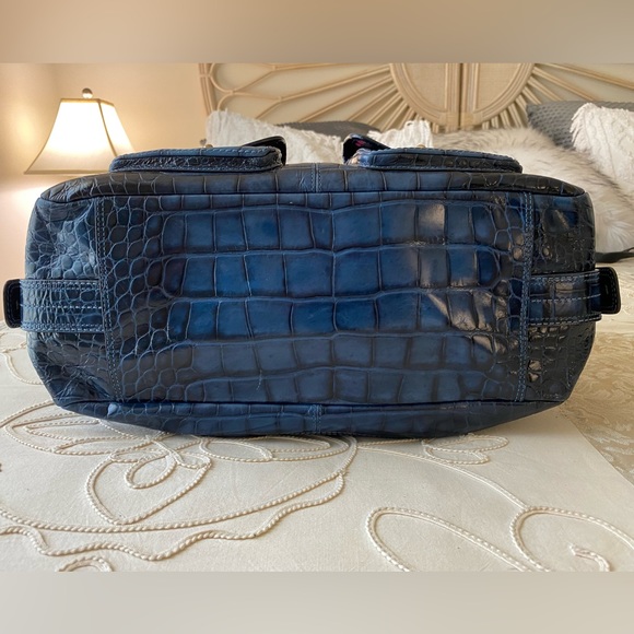 Coach RARE VINTAGE Blue Croc Embossed Legacy Leather Satchel - Picture 6 of 16